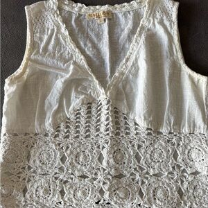 Rebellion White Cropped Embellished Tank Top